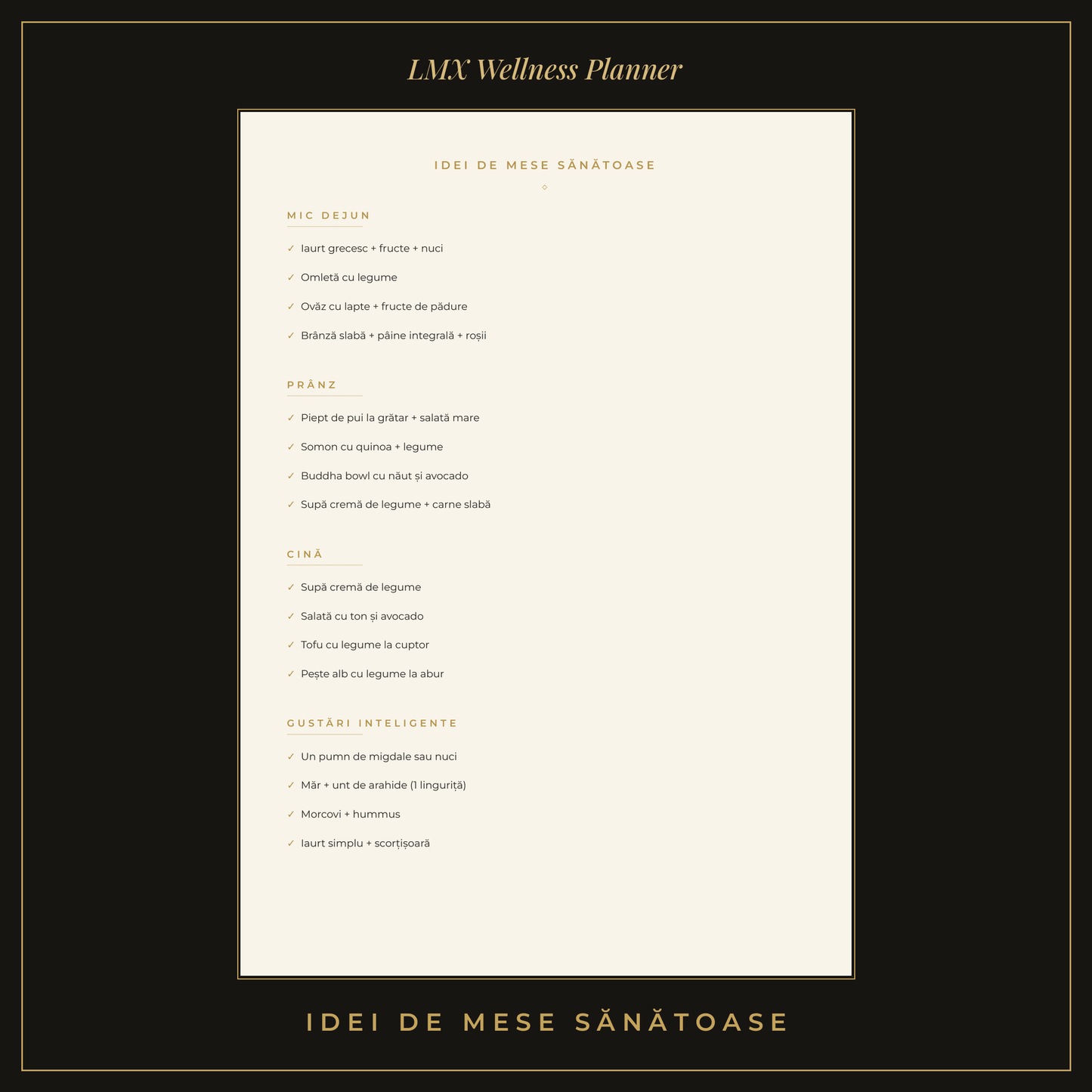 Planner Alimentar & Tracker de Obiceiuri – 30 de Zile (PDF Printabil A4) - LMX Concept